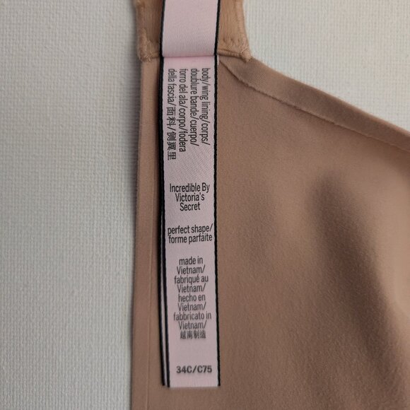 Victoria's Secret Incredible Perfect Shape Push-Up Bra - Tan Size 34C - Picture 5 of 8